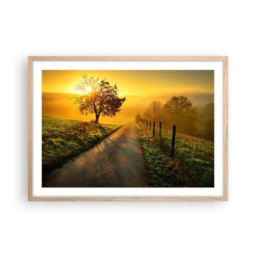 Poster in cornice rovere chiaro - Pomeriggio di miele - 70x50 cm