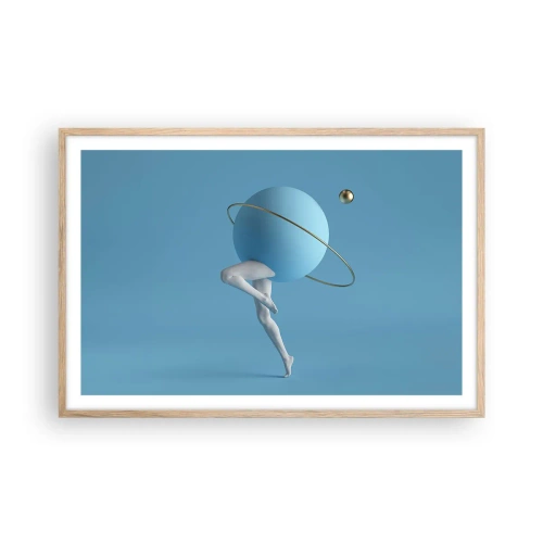 Poster in cornice rovere chiaro - E i pianeti folleggiano - 91x61 cm