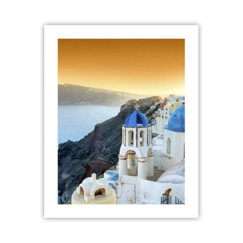 Poster - Santorini: aggrappate alle rocce - 40x50 cm