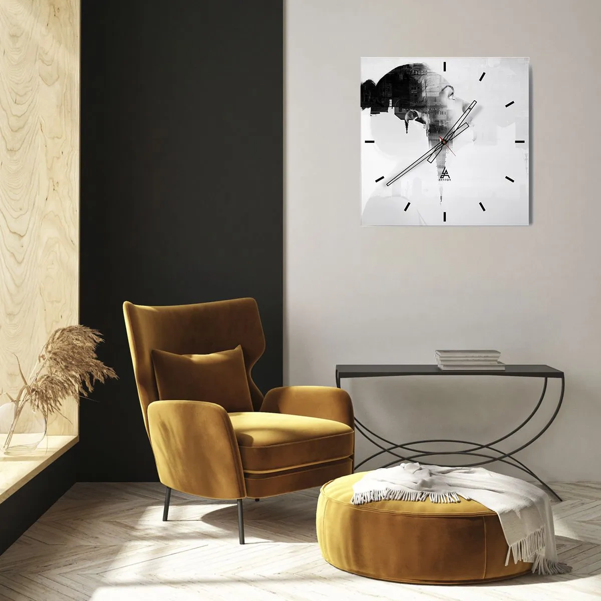 Orologio da parete - Orologio in Vetro - Sui due lati del vetro - 40x40 cm