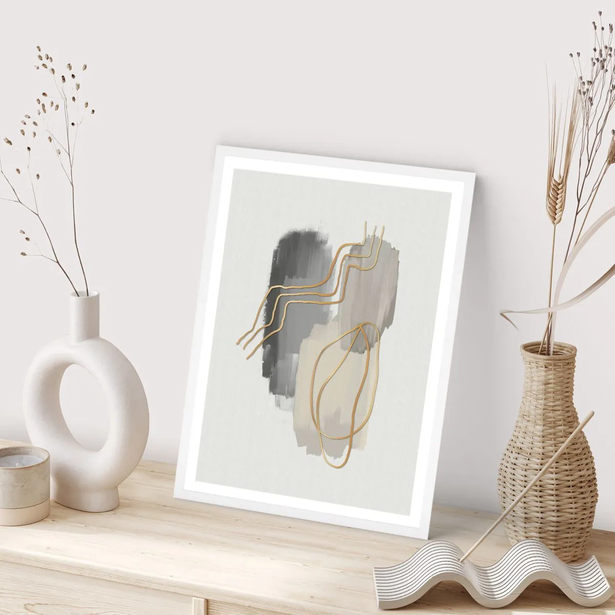 Poster in cornice bianca - Durata e movimento - 30x40 cm
