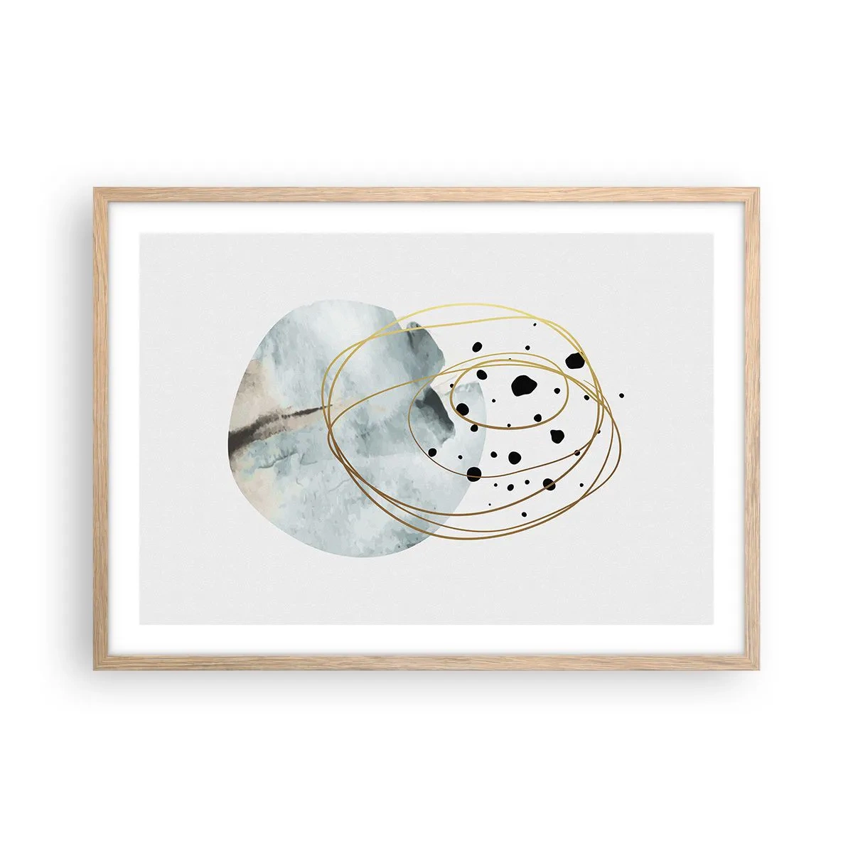 Poster in cornice rovere chiaro - Nell'abbraccio dello spazio - 70x50 cm