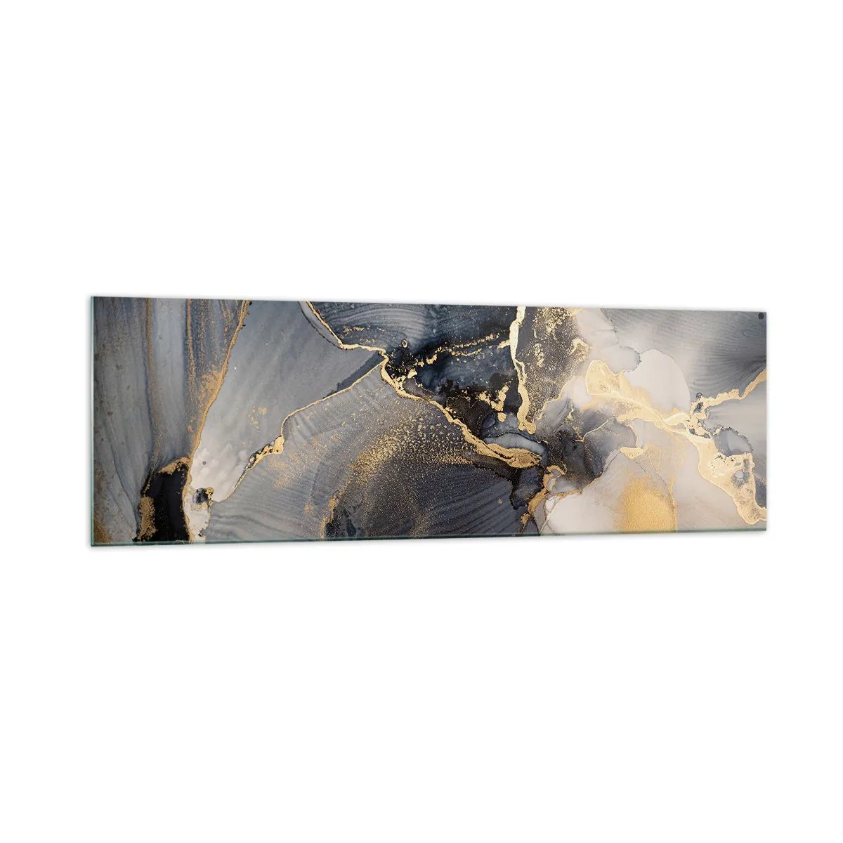 Quadro su vetro - Astratto oro e grigio su tela - 160x50cm - Vita di pietra - Decorazione murale moderna per soggiorno e camera da letto ARTTOR