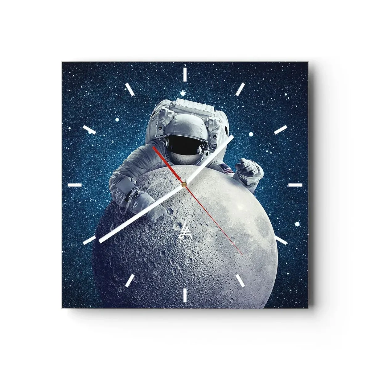 Orologio da parete - Orologio in Vetro - Burlone spaziale - 40x40 cm