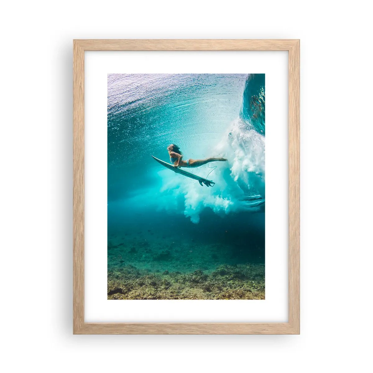 Poster in cornice rovere chiaro - Mondo subacqueo - 30x40 cm