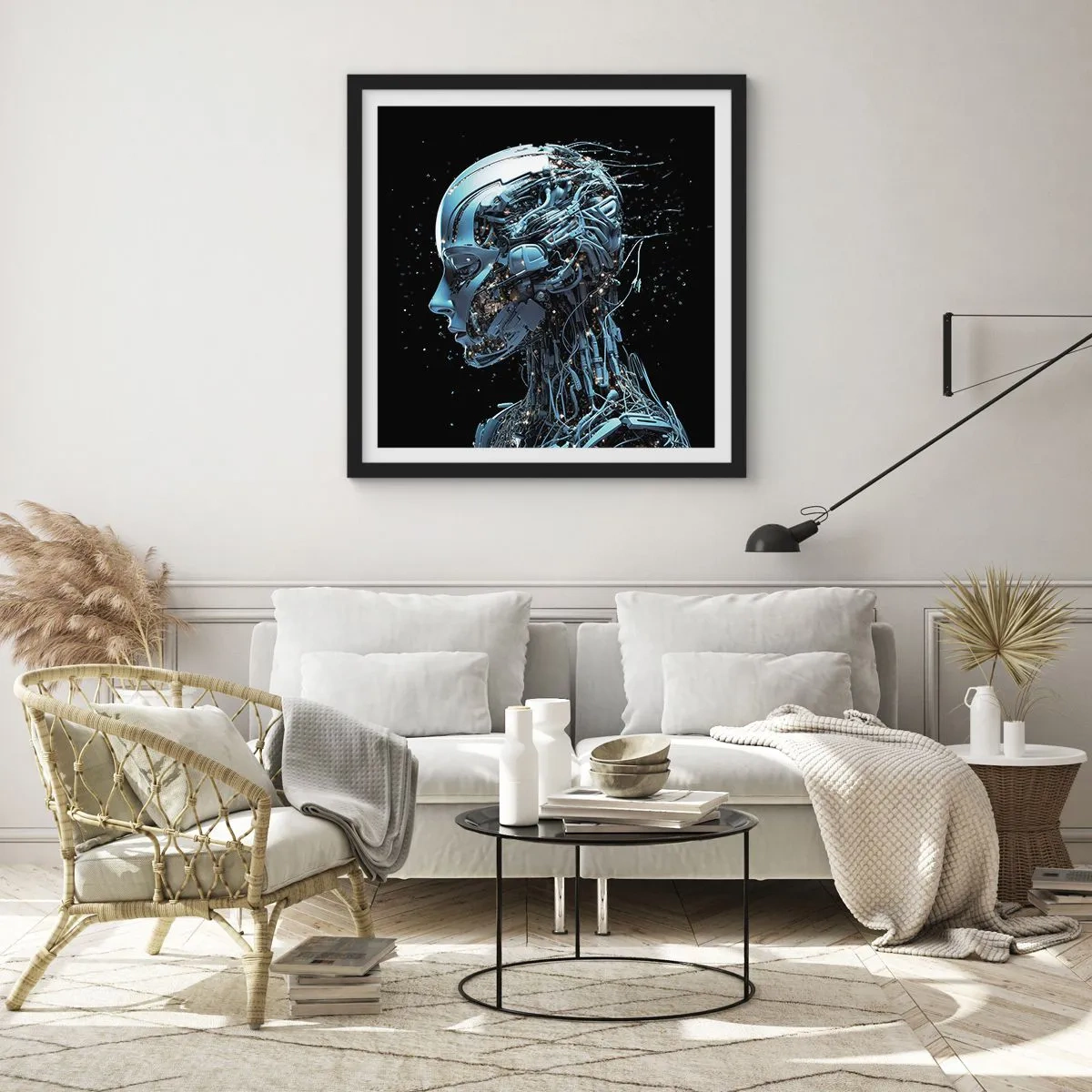 Poster in cornice nera - La tecnologia è donna - 40x40 cm