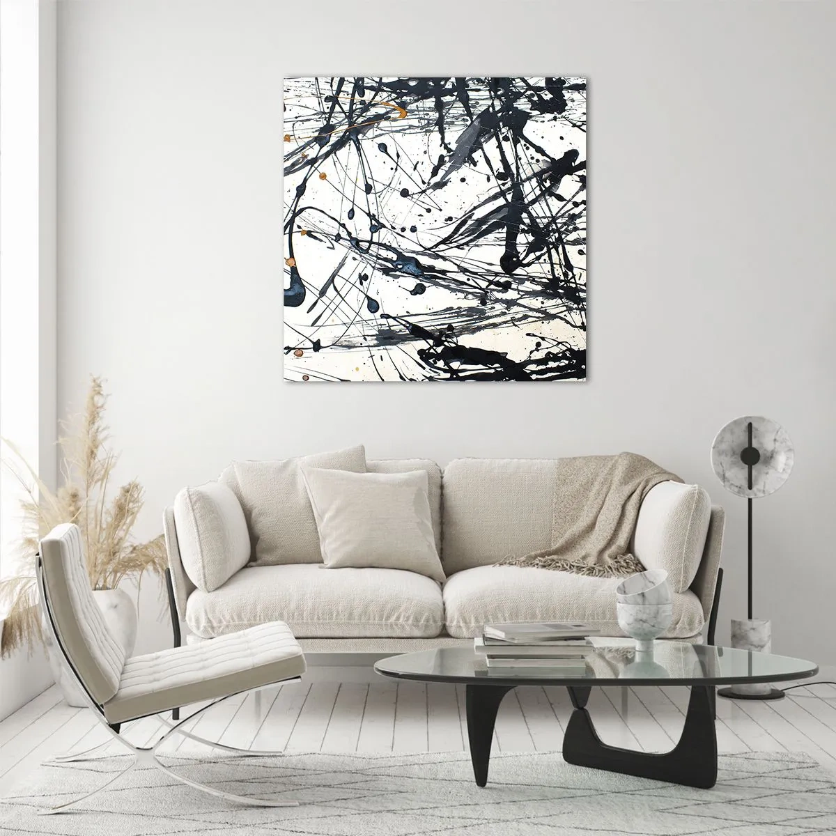 Quadro su vetro - Astrazione espressionistica - 40x40 cm