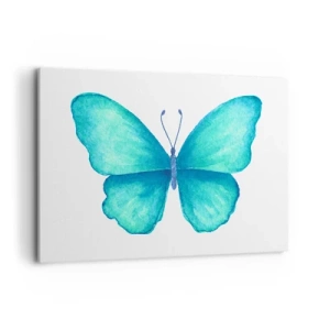 Quadro su tela - Stampe su Tela - Farfalla blu in stile acquerello su sfondo bianco - 100x70cm - Turchese di natura - Decorazione murale moderna per soggiorno e camera da letto ARTTOR