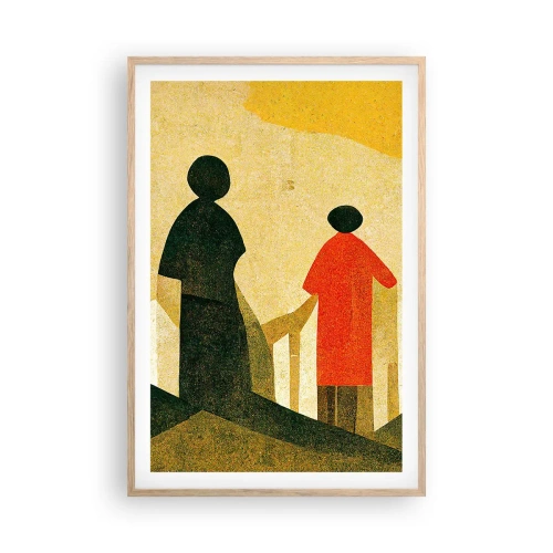 Poster in cornice rovere chiaro - La strada è ancora lunga - 61x91 cm