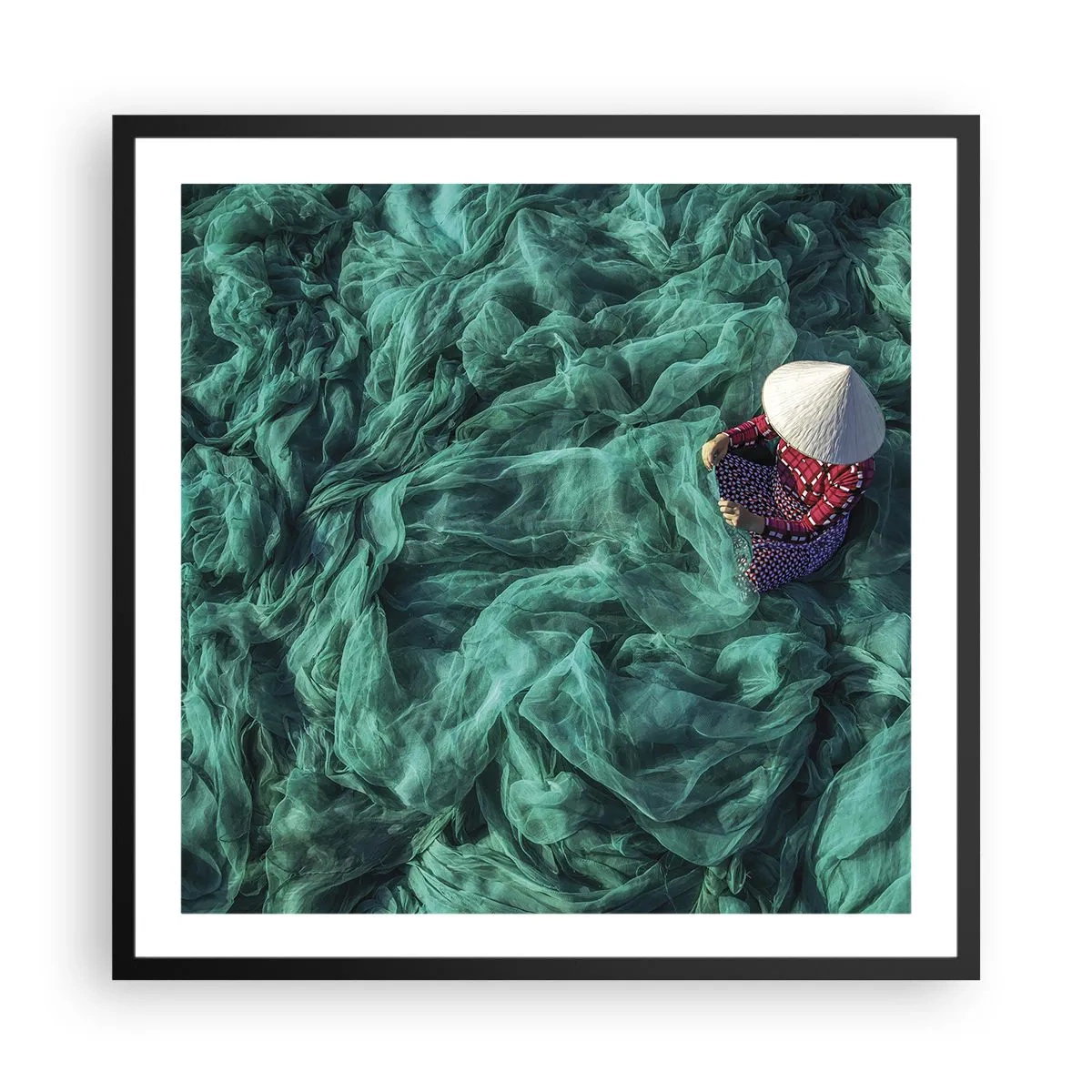 Poster in cornice nera - Nel mare di reti - 60x60 cm