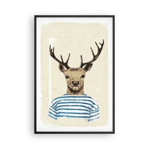 Poster in cornice nera - Mi piacciono le camicie a righe! - 61x91 cm