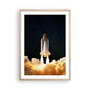 Poster in cornice rovere chiaro - Ad astra! - 50x70 cm