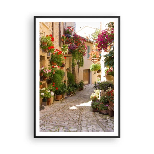 Poster in cornice nera - Un'esplosione di fiori - 70x100 cm