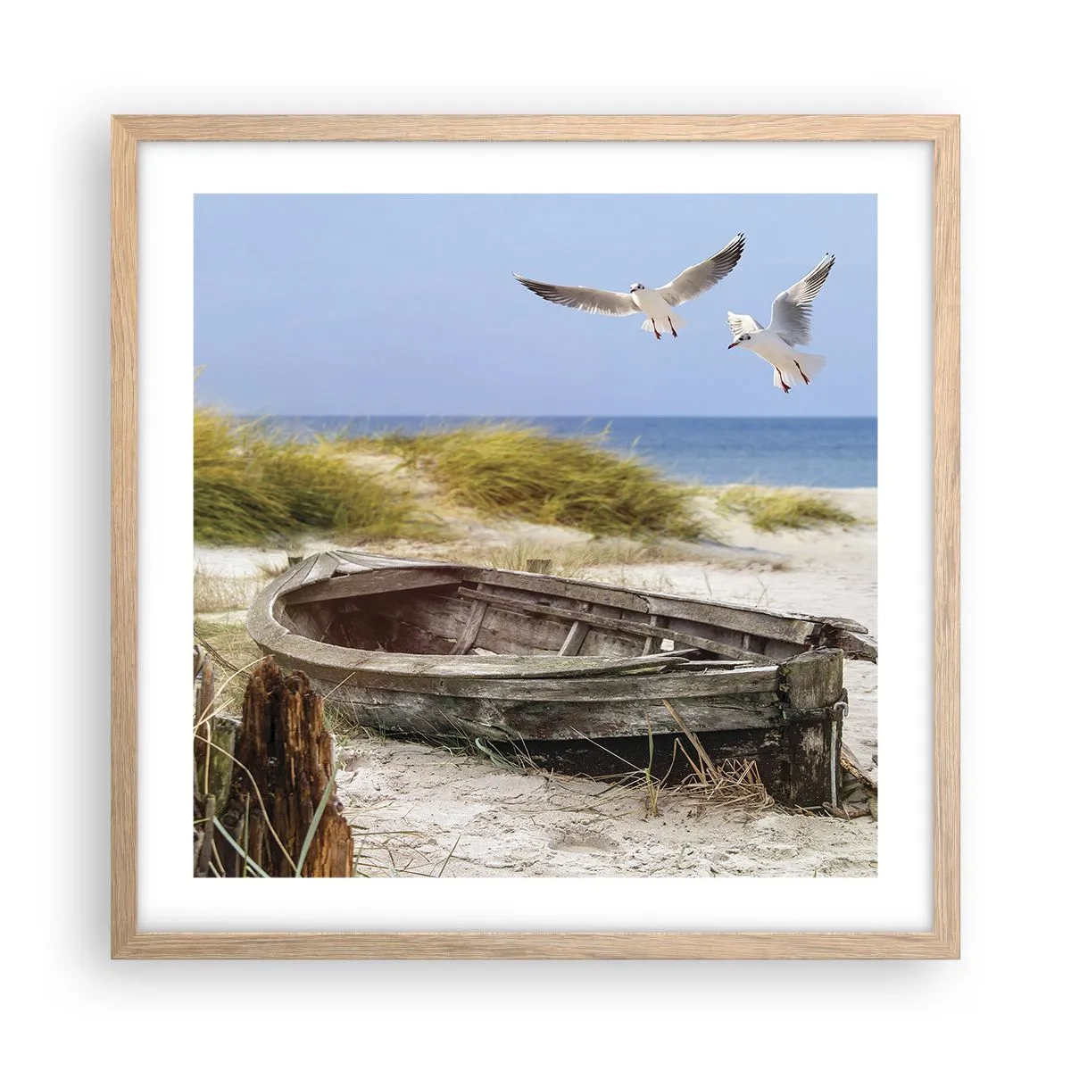 Poster in cornice rovere chiaro - Bagnate dal vento - 50x50 cm