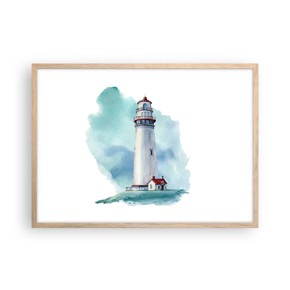 Poster in cornice rovere chiaro - Il mite amico del blu - 70x50 cm