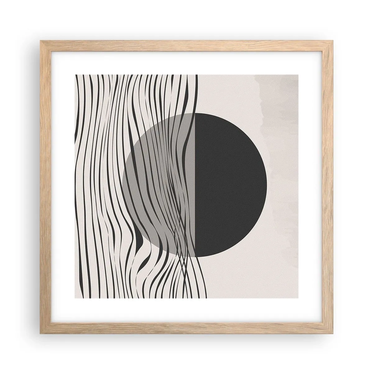 Poster in cornice rovere chiaro - Composizione a metà - 40x40 cm