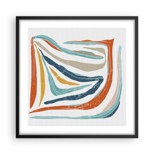 Poster in cornice nera - Astrazione piacevolmente sorridente - 50x50 cm