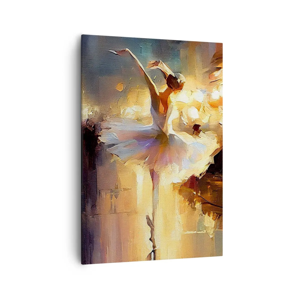 Quadro su tela - Stampe su Tela - Una ballerina che balla davanti a un palco illuminato - 70x100cm - Miracolo nella strada - Decorazione murale moderna per soggiorno e camera da letto ARTTOR