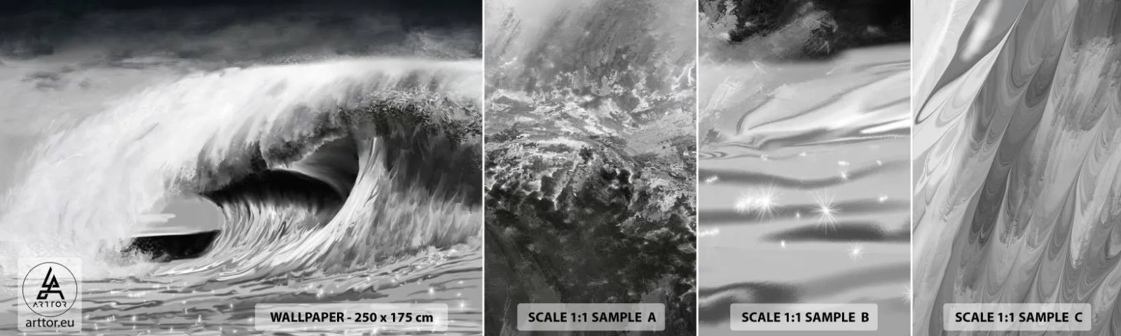 Campione Di Fotomurale Standard Eco - La furia dell'oceano - Mare, Oceano, Onda alta - 100x30 cm