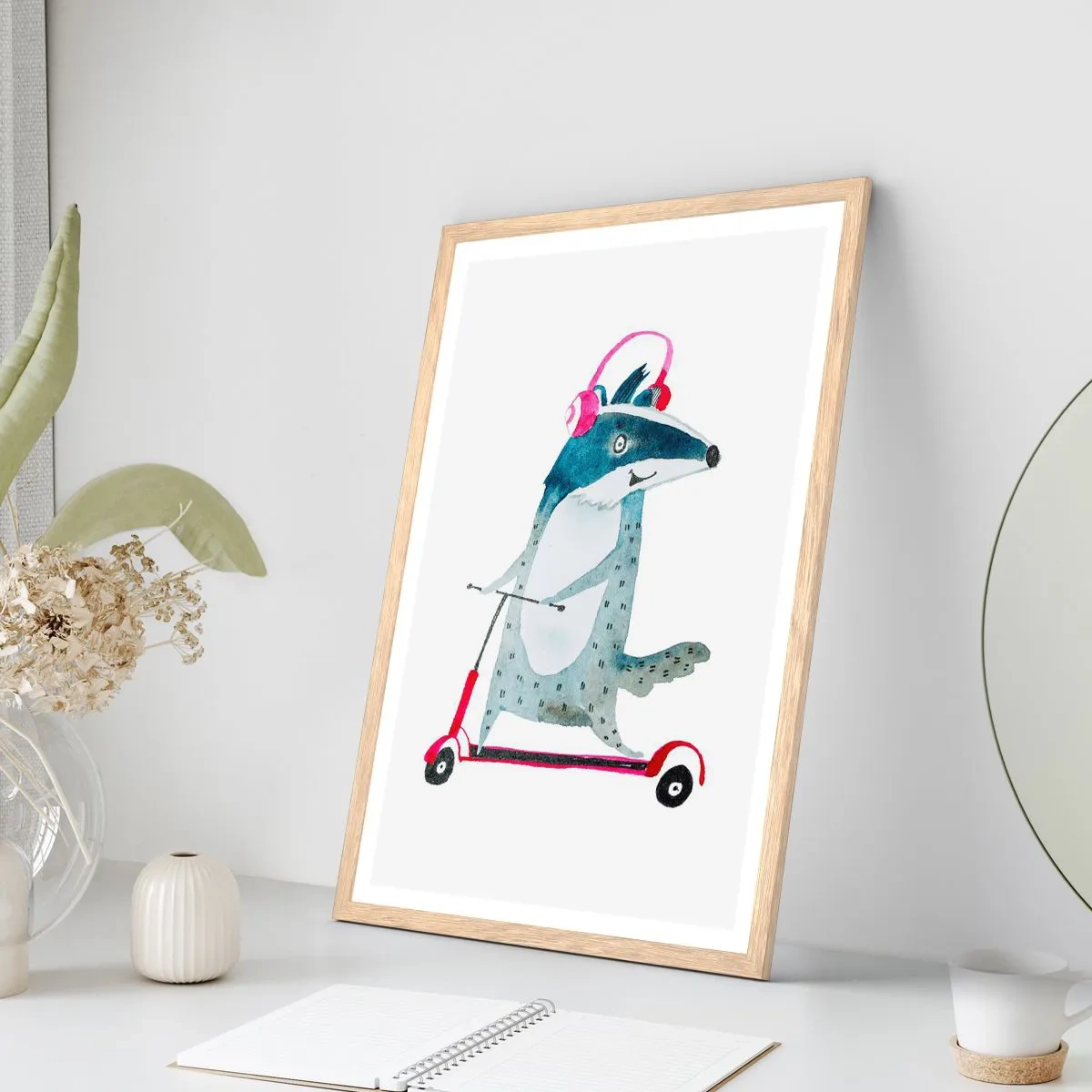 Poster in cornice rovere chiaro - Tassi di gioia - 70x100 cm