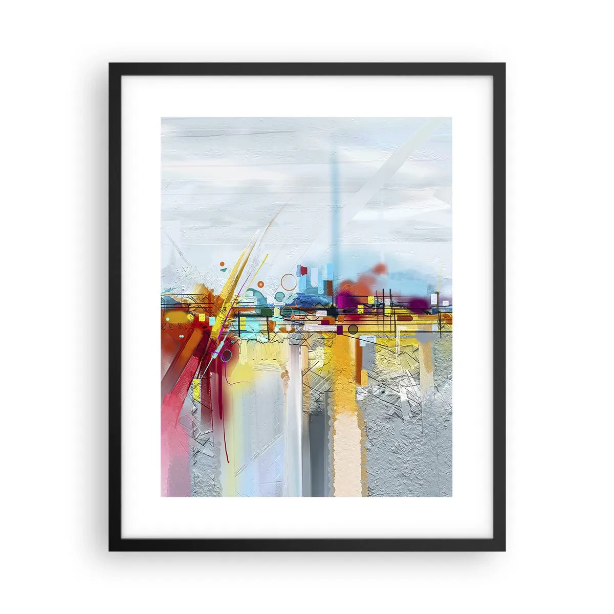 Poster in cornice nera - Il ponte della gioia sul fiume della vita - 40x50 cm