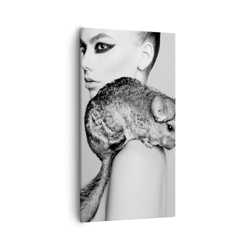 Quadro su tela - Stampe su Tela - Dama con il cincillà - 55x100 cm