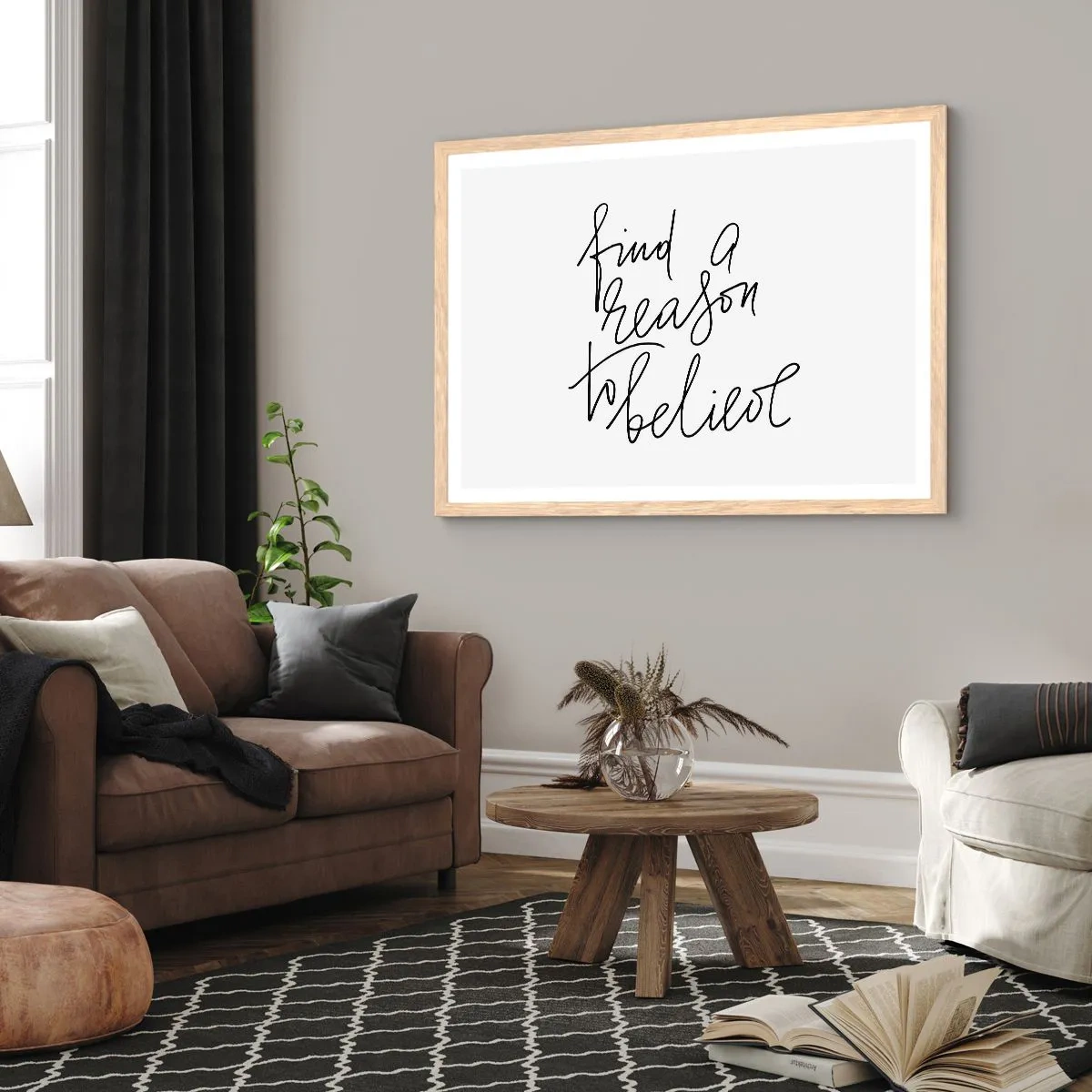 Poster in cornice rovere chiaro - è possibile - 70x50 cm