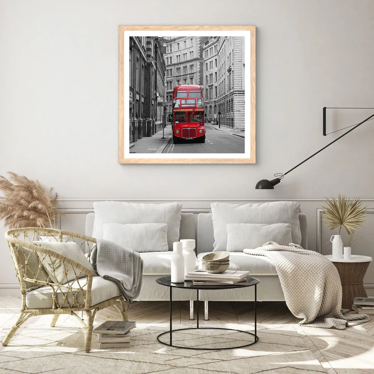 Poster in cornice rovere chiaro - Il quotidiano non deve essere grigio - 40x40 cm