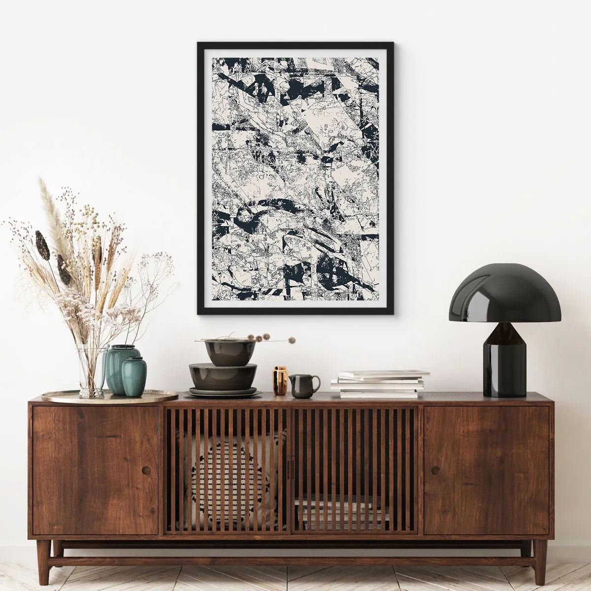 Poster in cornice nera - La compenetrazione degli opposti - 70x100 cm