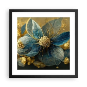 Poster in cornice nera - Fiorire d'oro - 40x40 cm