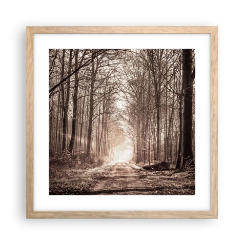 Poster in cornice rovere chiaro - La cattedrale del bosco - 40x40 cm