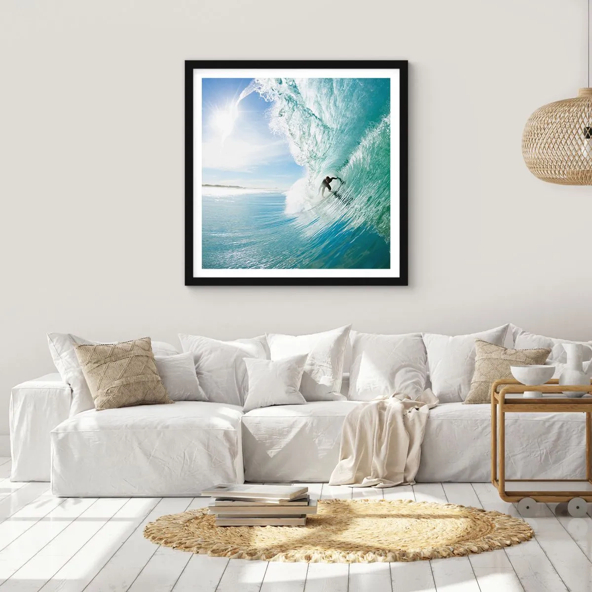 Poster in cornice nera - Sempre sull'onda - 40x40 cm