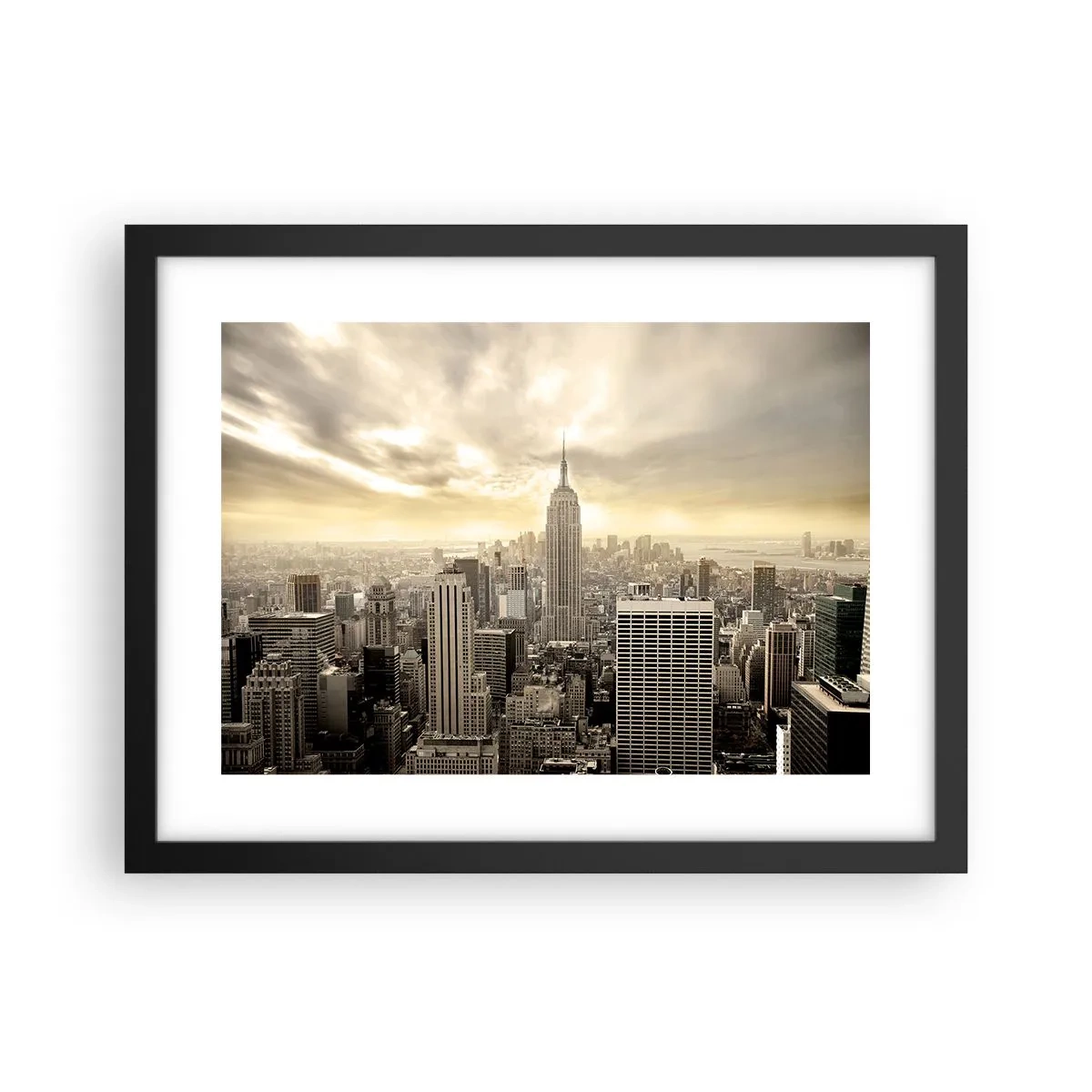 Poster in cornice nera - New York in grigio - 40x30 cm