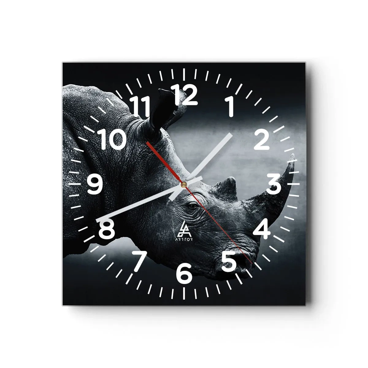 Orologio da parete - Orologio in Vetro - Profilo destro - 40x40 cm