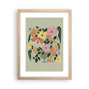 Poster in cornice rovere chiaro - Bouquet pieno di vita - 30x40 cm