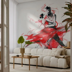 Fotomurali Premium Sand - Tango: il ritmo della passione - Astrazione, Danza, Ballerino - 450x315 cm