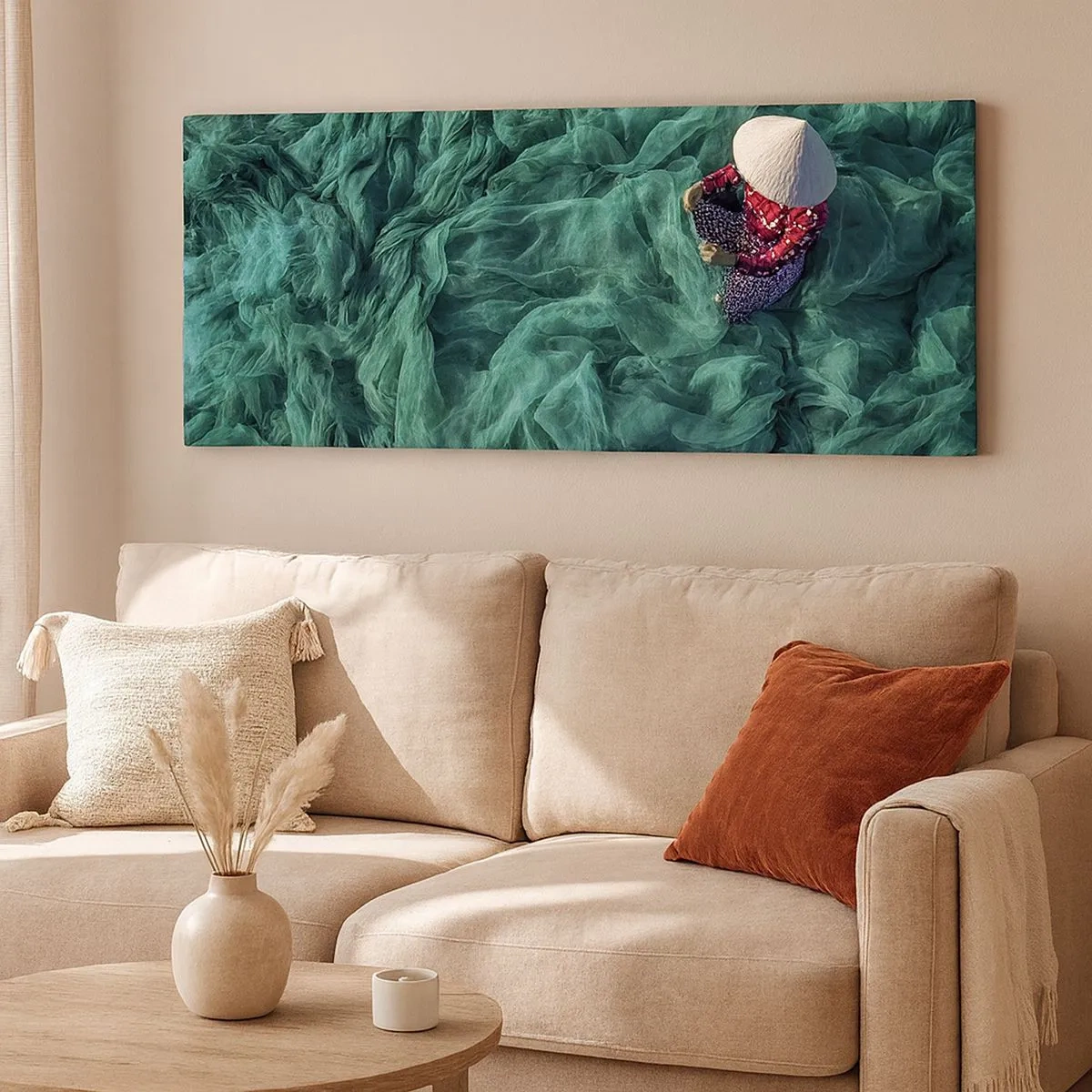 Quadro su tela - Stampe su Tela - Nel mare di reti - 100x40 cm