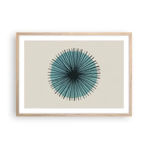 Poster in cornice rovere chiaro - Radiosamente nel blu - 70x50 cm