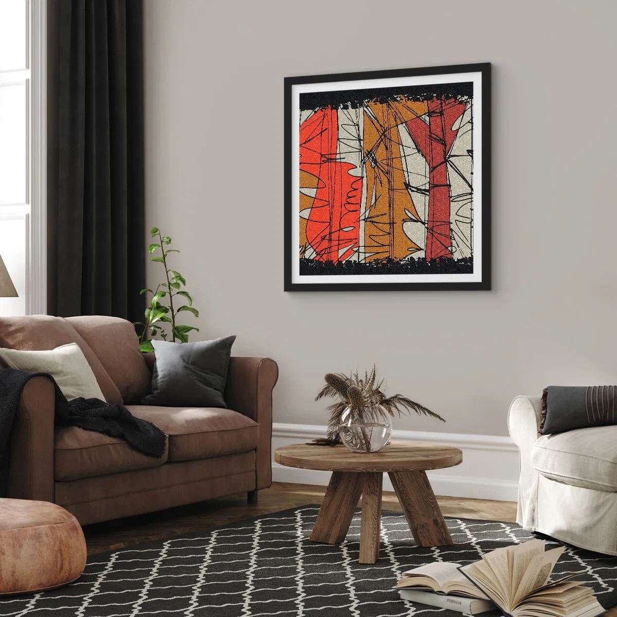 Poster in cornice nera - Composizione spontanea - 60x60 cm