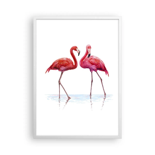 Poster in cornice bianca - Appuntamento in rosa - 50x70 cm