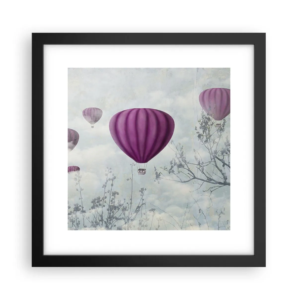 Poster in cornice nera - Come navi nel cielo - 30x30 cm