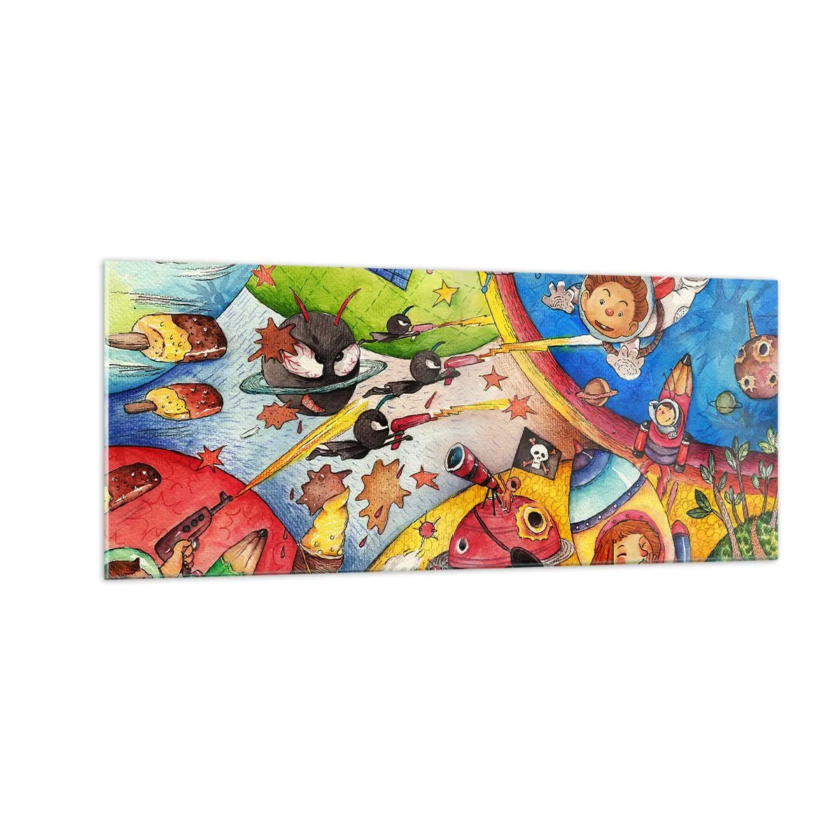Quadro su vetro - La grande avventura nel cosmo - 100x40 cm
