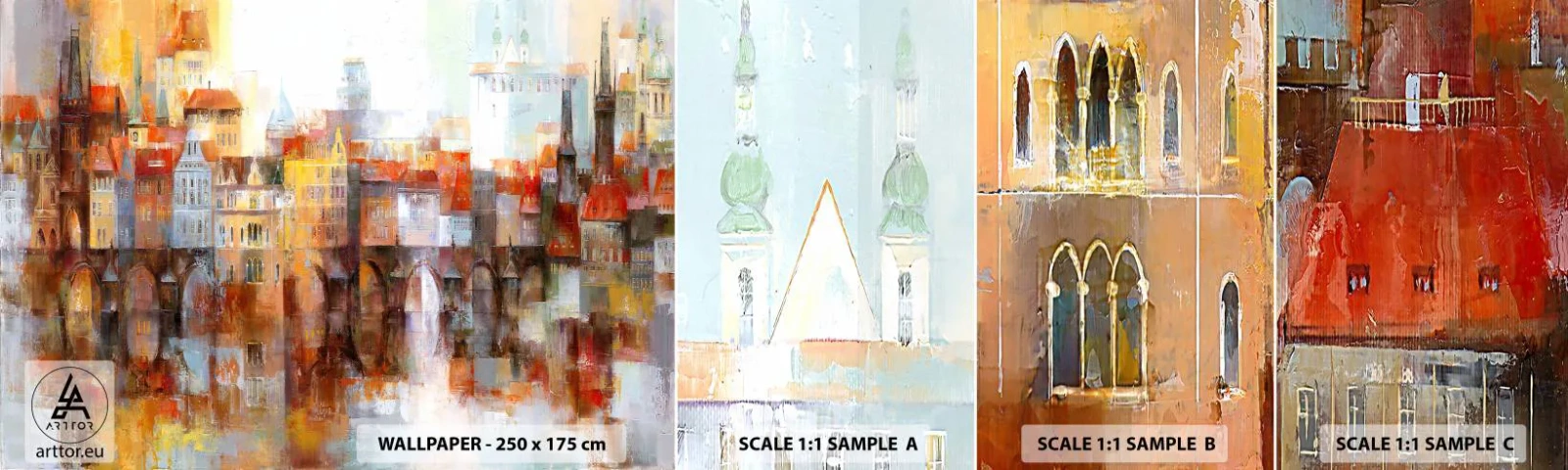 Campione Di Fotomurale Standard Eco - Anche sotto il ponte è bello - Città, Praga, Architettura - 100x30 cm