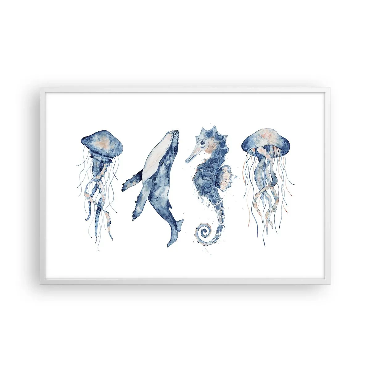 Poster in cornice bianca - Meraviglie del mare - 91x61 cm