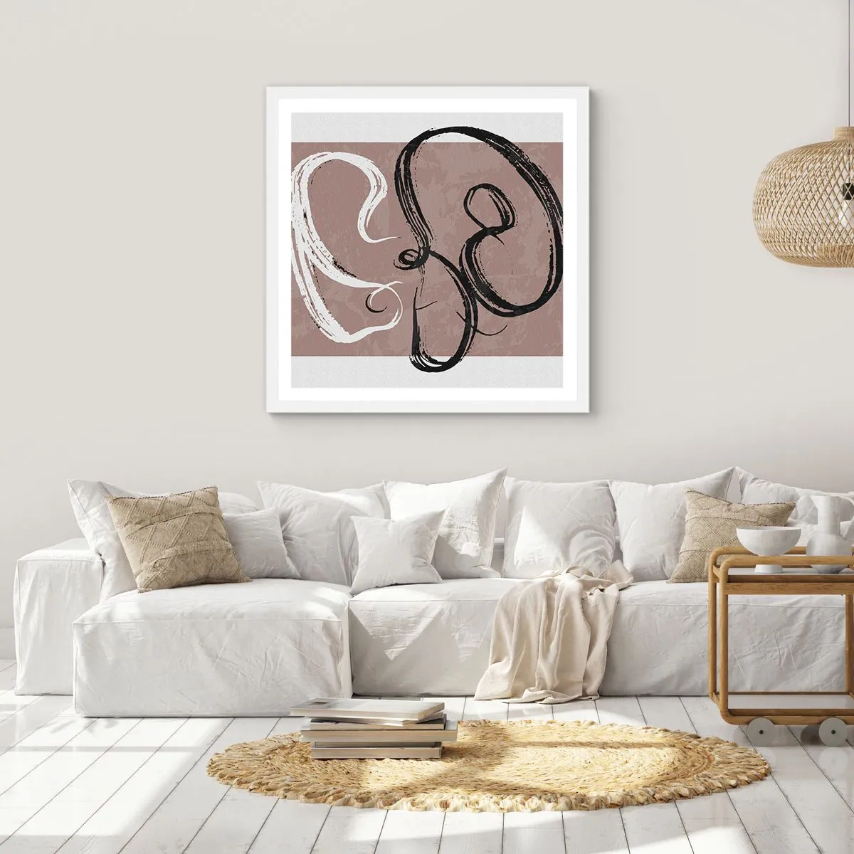 Poster in cornice bianca - Composizione: alla ricerca della pienezza - 50x50 cm