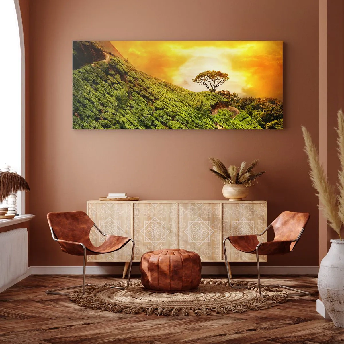 Quadro su tela - Stampe su Tela - Sentiero tortuoso, pendio verde - 100x40 cm