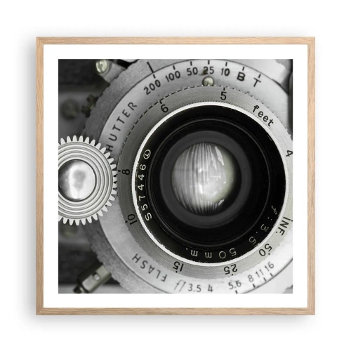 Poster in cornice rovere chiaro - Racconto su Hollywood - 60x60 cm