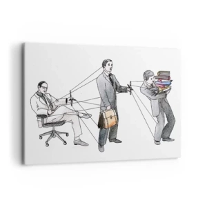 Quadro su tela - Stampe su Tela - Un'illustrazione che mostra persone controllate come marionette. - 100x70cm - Ognuno ha il suo padrone - Decorazione murale moderna per soggiorno e camera da letto ARTTOR