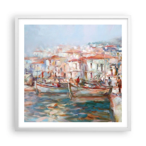 Poster in cornice bianca - Vacanze in pastello - 60x60 cm