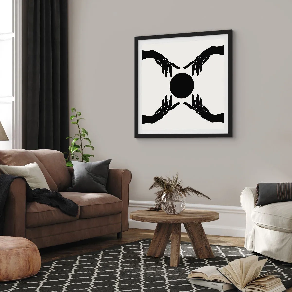 Poster in cornice nera - Segno misterioso - 40x40 cm